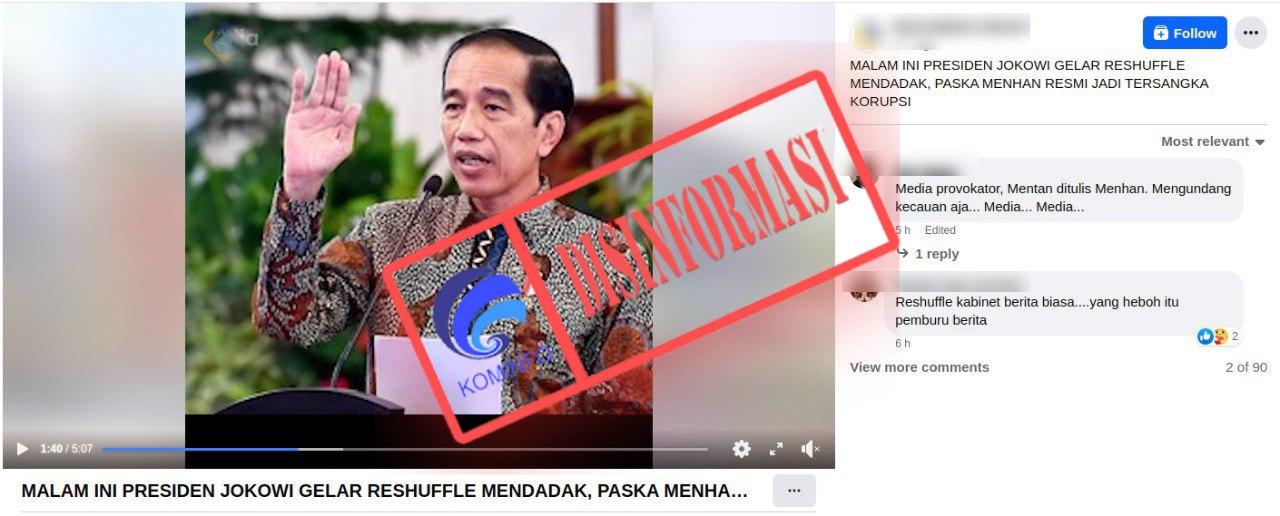 Kabar Jokowi Reshuffle Mendadak 3 Oktober 2023 Dipastikan Hoaks