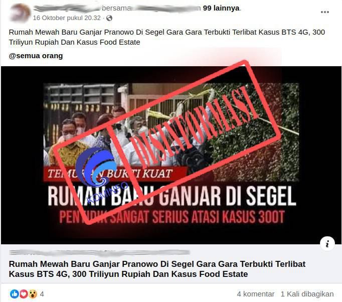 Rumah Ganjar Pranowo Disegel karena Kasus Korupsi? Ini Faktanya