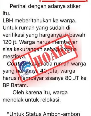 Dipastikan Hoaks! Warga Terdampak Relokasi Rempang Tak Dipungut Biaya, Tak Perlu Bayar Selisih Harga Rumah ke BP Batam