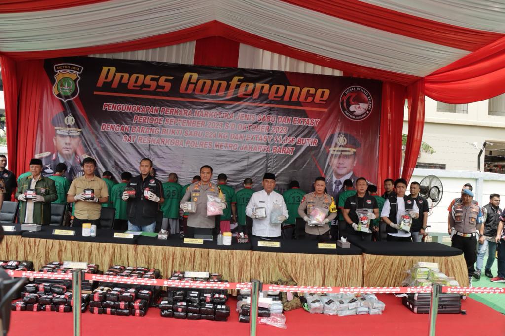 Polres Jakbar Bongkar Jaringan Narkotika Internasional, Sita Narkoba Senilai Rp 412 Miliar