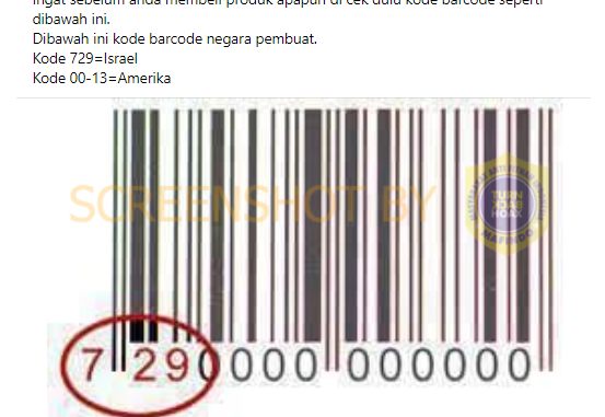Hoaks Kode Barcode Berawalan 729 adalah Produk Israel