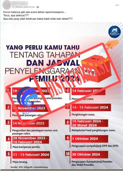 Hoaks Debat Capres-Cawapres Ditiadakan