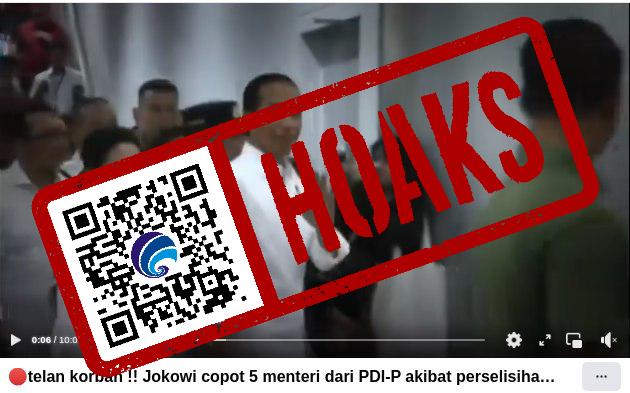 Hoaks Jokowi Pecat 5 Menteri dari PDIP