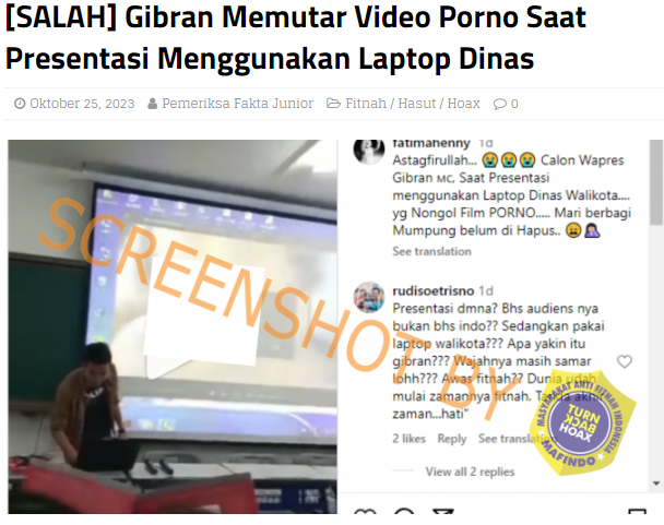 Gibran Kepergok Nonton Video P0rn0 saat Presentasi? Ternyata Cuma Editan Sesat