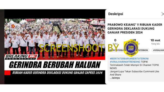 Hoaks Ribuan Kader Gerindra Putar Haluan Dukung Ganjar Pranowo