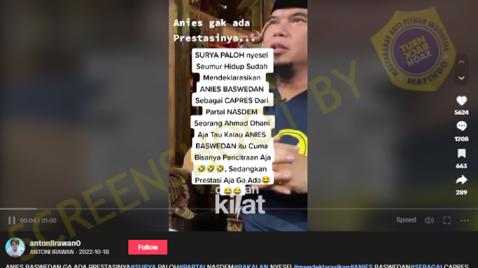 Surya Paloh Nyesel Usung Anies?? Cek Faktanya