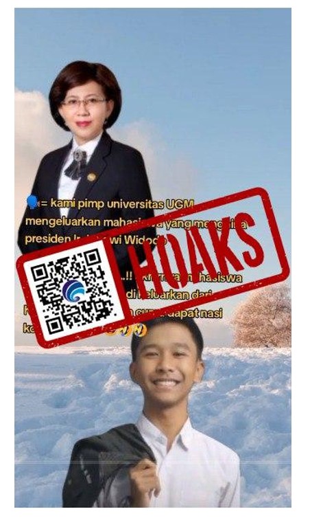 Hoaks Rektor UGM Keluarkan Mahasiswa Pengkritik Jokowi