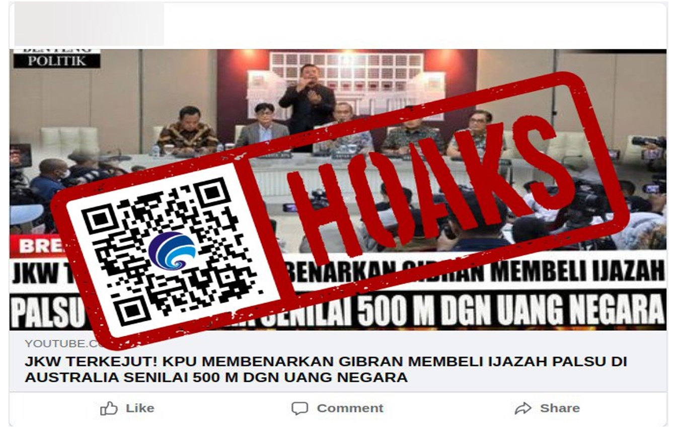 Kabar KPU Benarkan Gibran Beli Ijazah di Luar Negeri Dipastikan Hoaks