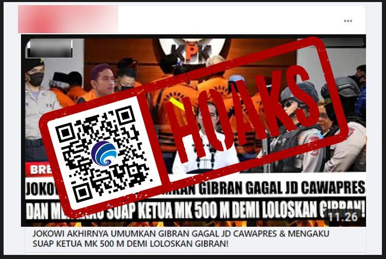 Hoaks Jokowi Akui Suap Ketua MK Rp 500 M untuk Loloskan Gibran