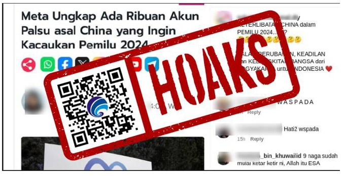 Hoaks Ribuan Akun Palsu Asal Cina Ingin Kacaukan Pemilu 2024