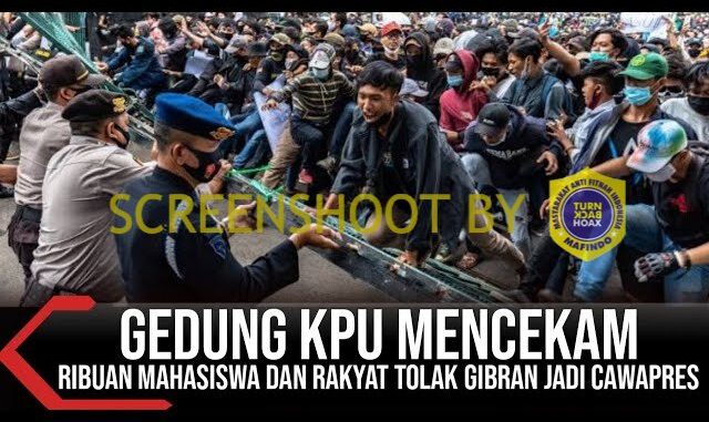 Demo Mahasiswa di KPU Tolak Gibran Maju Cawapres, Rupanya Hoaks