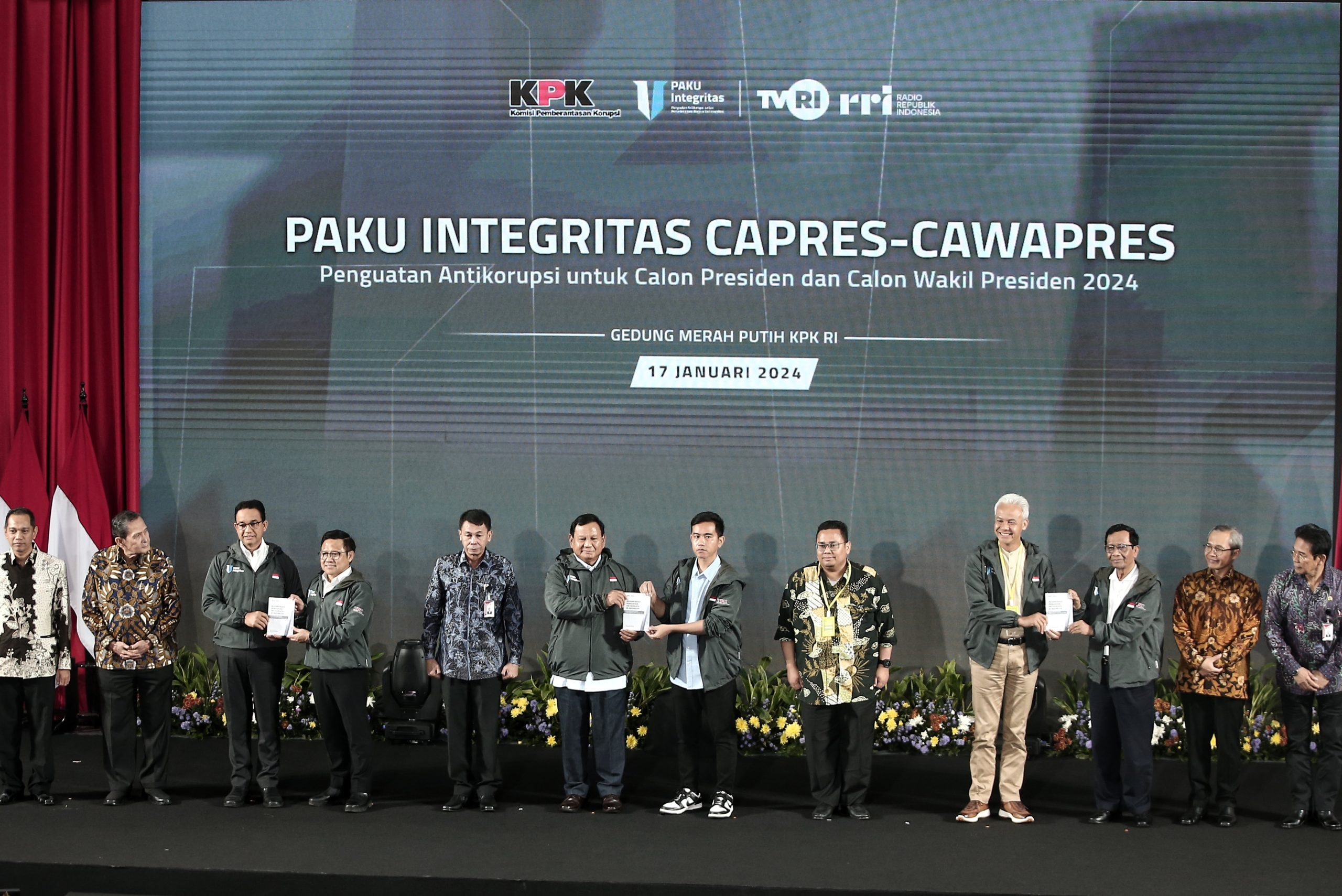Ketiga Paslon Tegaskan Komitmen Berantas Korupsi di Paku Integritas KPK, Prabowo & Anies Kembali Terlihat Akrab