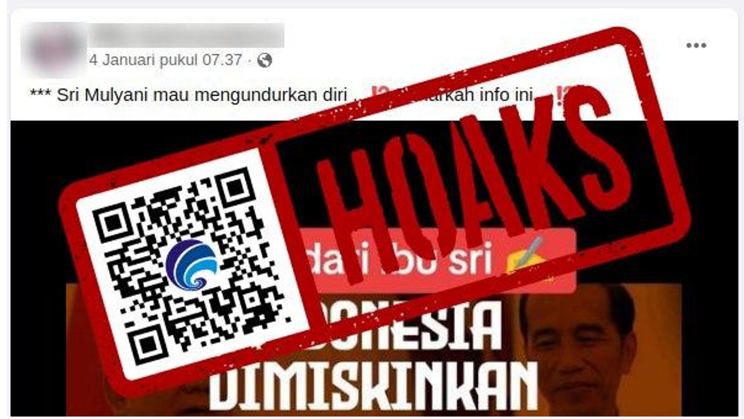 Tidak Benar Menkeu Sri Mulyani Mengundurkan Diri