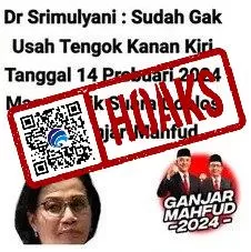 Hoaks Poster Sri Mulyani Dukung Ganjar-Mahfud