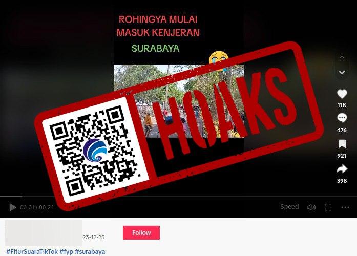 Hoaks Pengungsi Rohingya Masuk ke Pantai Kenjeran Surabaya