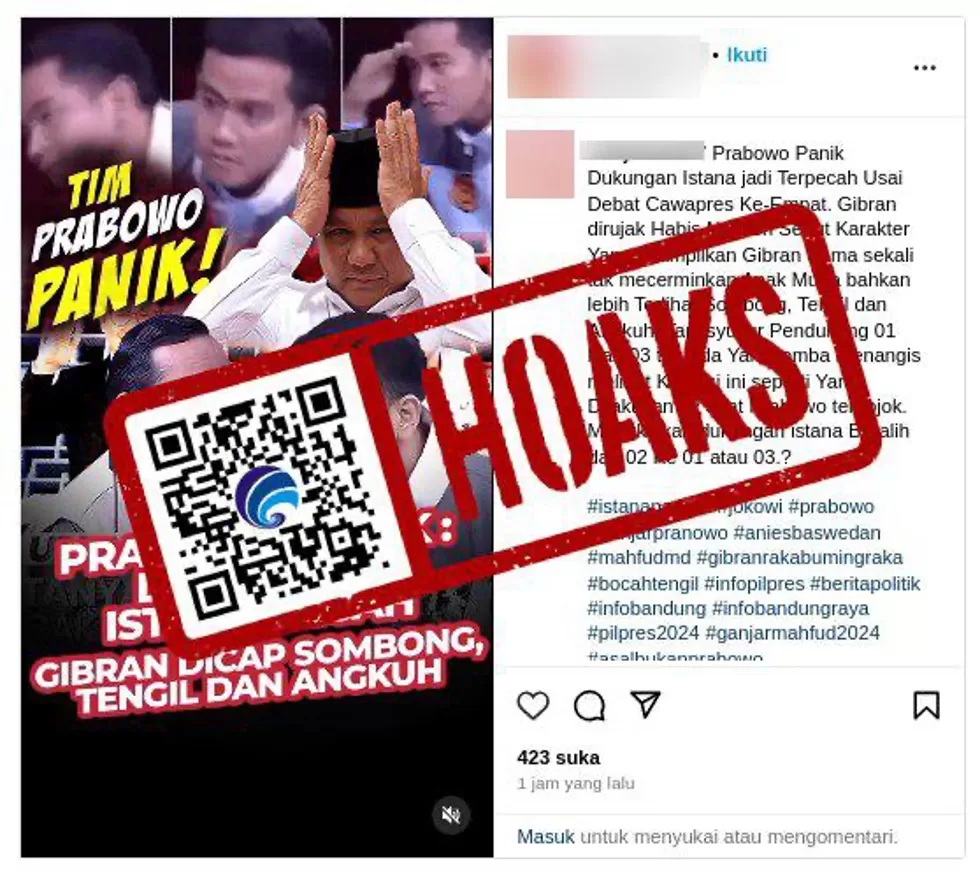 Prabowo Panik Dukungan Istana Terpecah Pasca Debat Keempat, Ini Faktanya