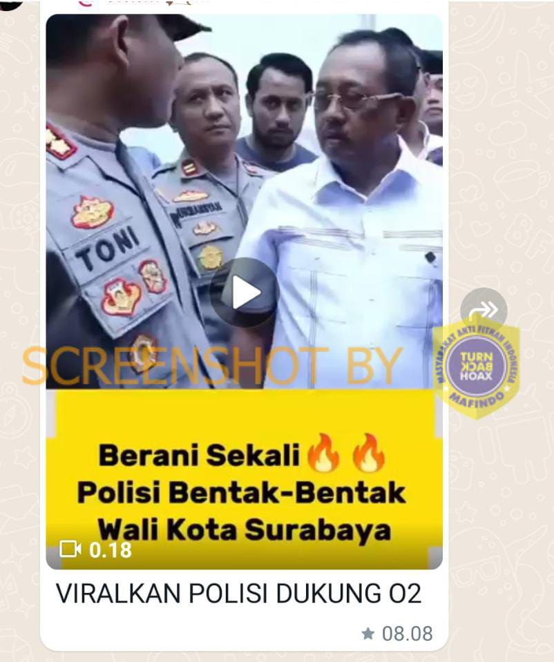 Tidak Benar Video Polisi Dukung 02, Cek Faktanya