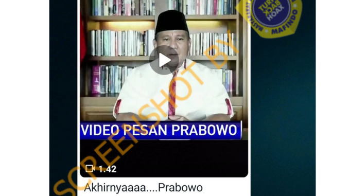 Video Prabowo Akui Kecurangan Pemilu 2024, Ternyata Hoaks