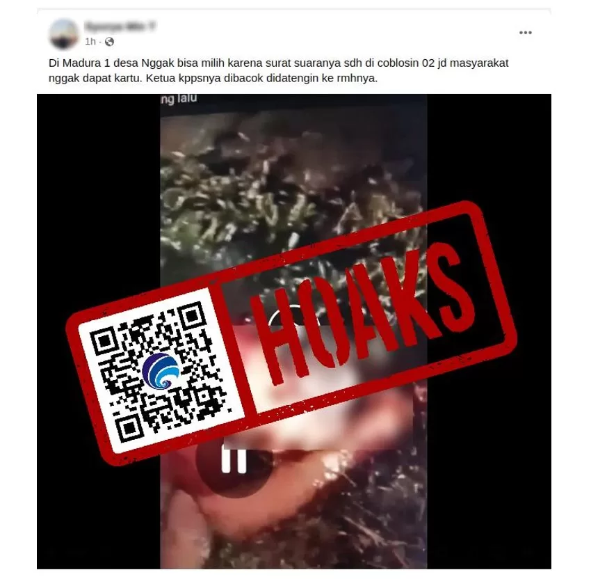 Hoaks Ketua KPPS di Madura Dianiaya