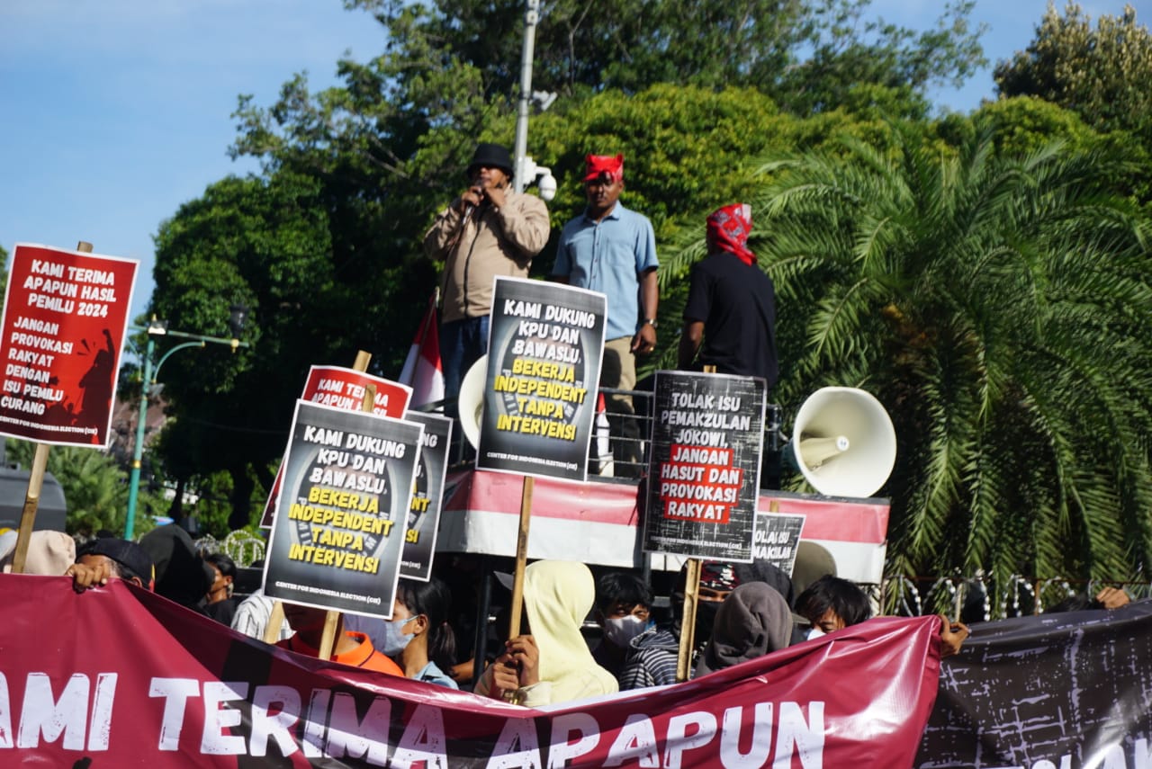 Tepat Pengumuman Hasil Rekapitulasi, Massa CIE & Pemuda Moeslim Minta Semua Pihak Menerima Hasil Pemilu dengan Lapang Dada ! Stop Provokasi