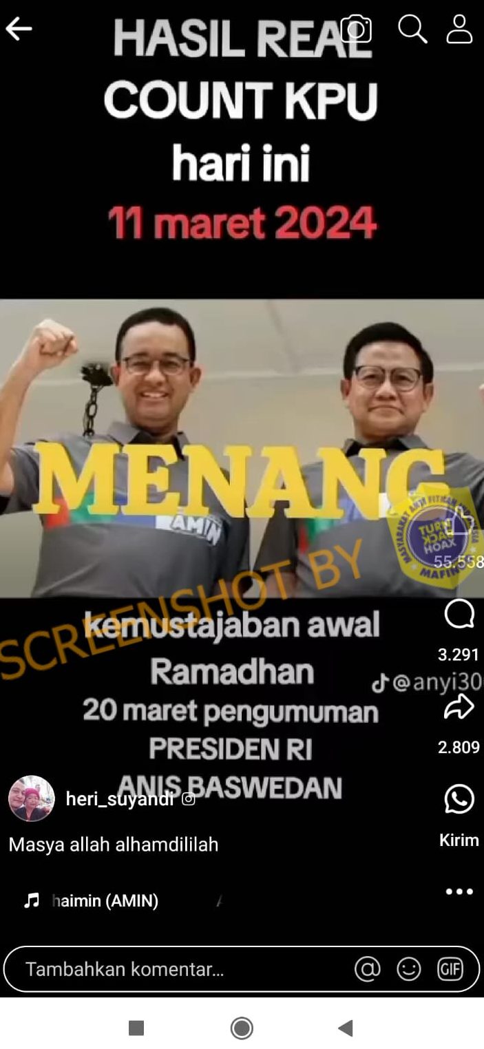 Heboh Postingan Anies-Muhaimin Menang Pilpres 2024, Ternyata Ini Faktanya