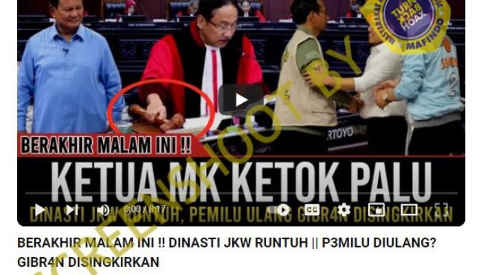Ketua MK Ketok Palu, Pemilu Diulang Tanpa Gibran? Cek Faktanya