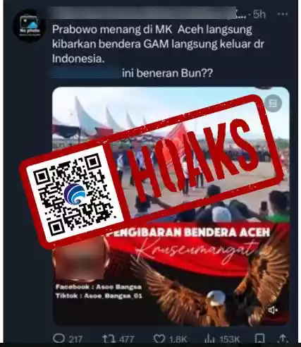 Hoaks Aceh Keluar dari NKRI Pasca Prabowo Ditetapkan sebagai Presiden Terpilih