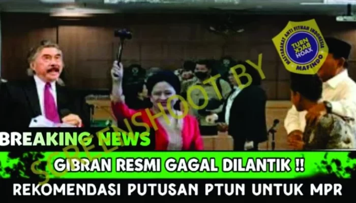 Hoaks Gibran Batal Dilantik Jadi Wapres