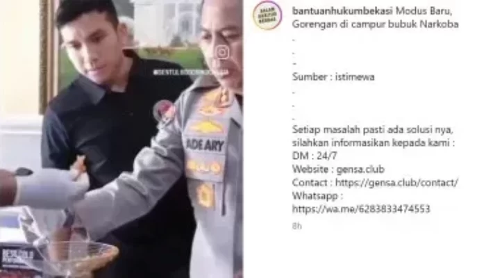 Viral Video Tepung Gorengan Dicampur Narkoba, Polda Metro Jaya : Hoaks!