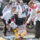 Aksi Bela Palestina, Civitas Akademika UNJ Bakar Bendera Israel