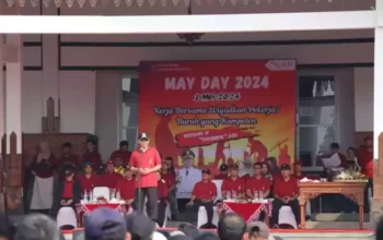 Polisi Amankan Kegiatan Serikat Buruh Boyolali yang Gelar Olahraga Bersama di May Day 2024