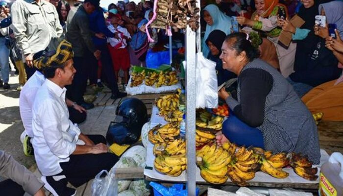 Kunjungi Pasar Laino Raha, Jokowi Disambut Antusias Lautan Masyarakat Muna