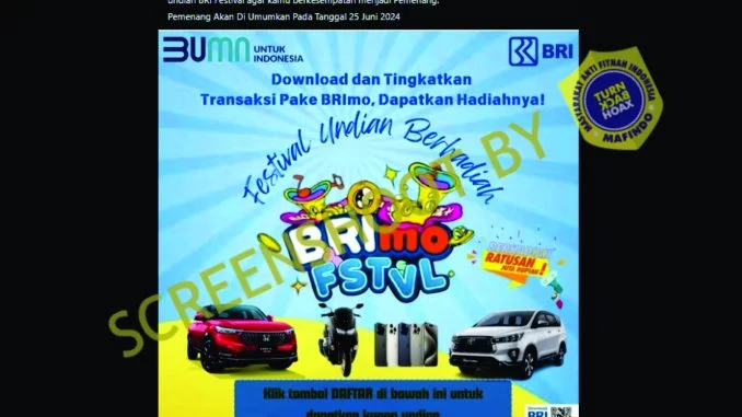 Waspada Penipuan Gebyar Undian Brimo Festival, Jangan Asal Klik!