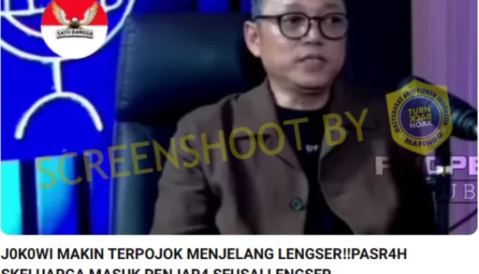 Hoaks Jokowi Sekeluarga Bakal Dipenjara Pasca Lengser