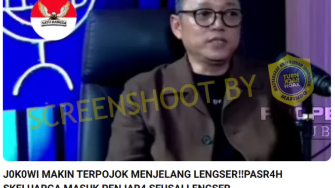 Hoaks Jokowi Sekeluarga Bakal Dipenjara Pasca Lengser
