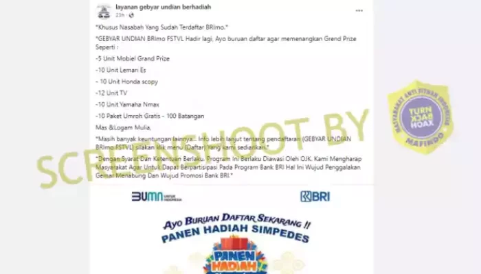 Beredar Undian Berhadiah Gebyar Brimo Festival, Awas Penipuan!