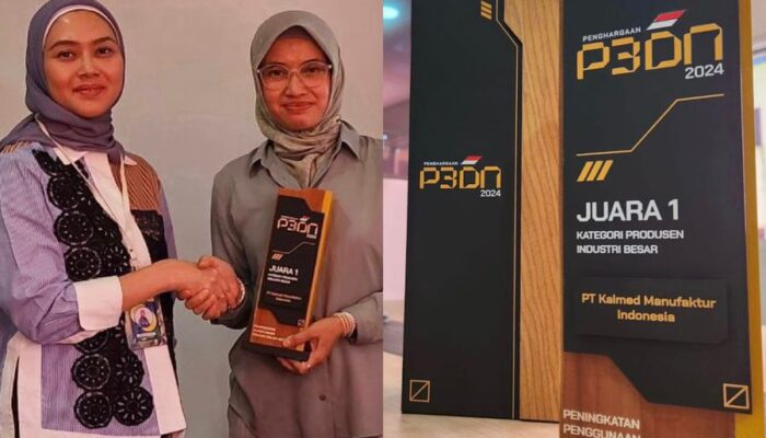 Raih Penghargaan P3DN, PT Kalmed Manufaktur Indonesia Juara Pertama Kategori Produsen Industri Besar