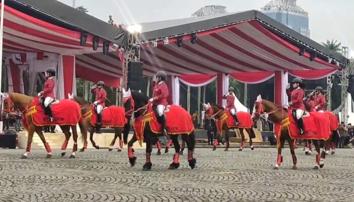 Pasukan Berkuda Ditpolsatwa Siapkan Defile Turangga Rayakan HUT Bhayangkara Ke 78
