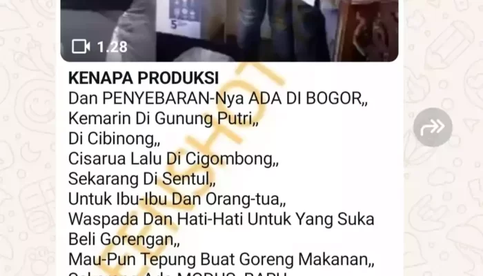 Hoaks Video Penggerebekan Pabrik Narkoba Dicampur Tepung Gorengan