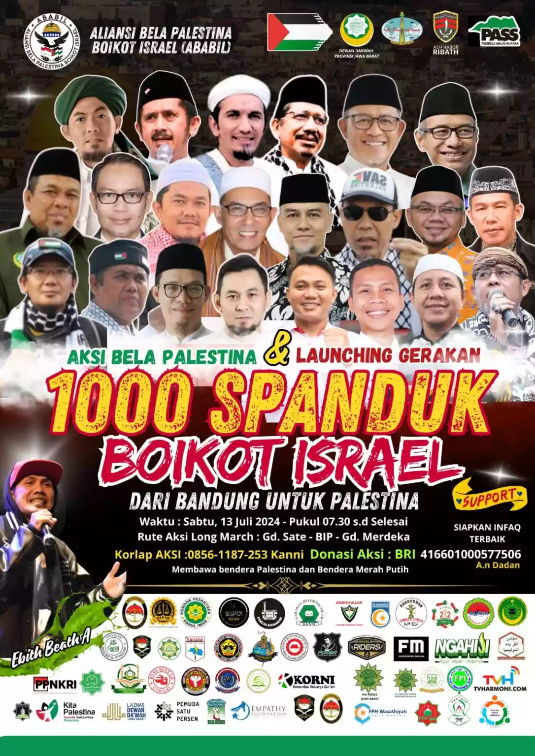 Aksi Bela Palestina & Launching 1000 Spanduk Boikot Israel Bakal Ramaikan Bandung Besok