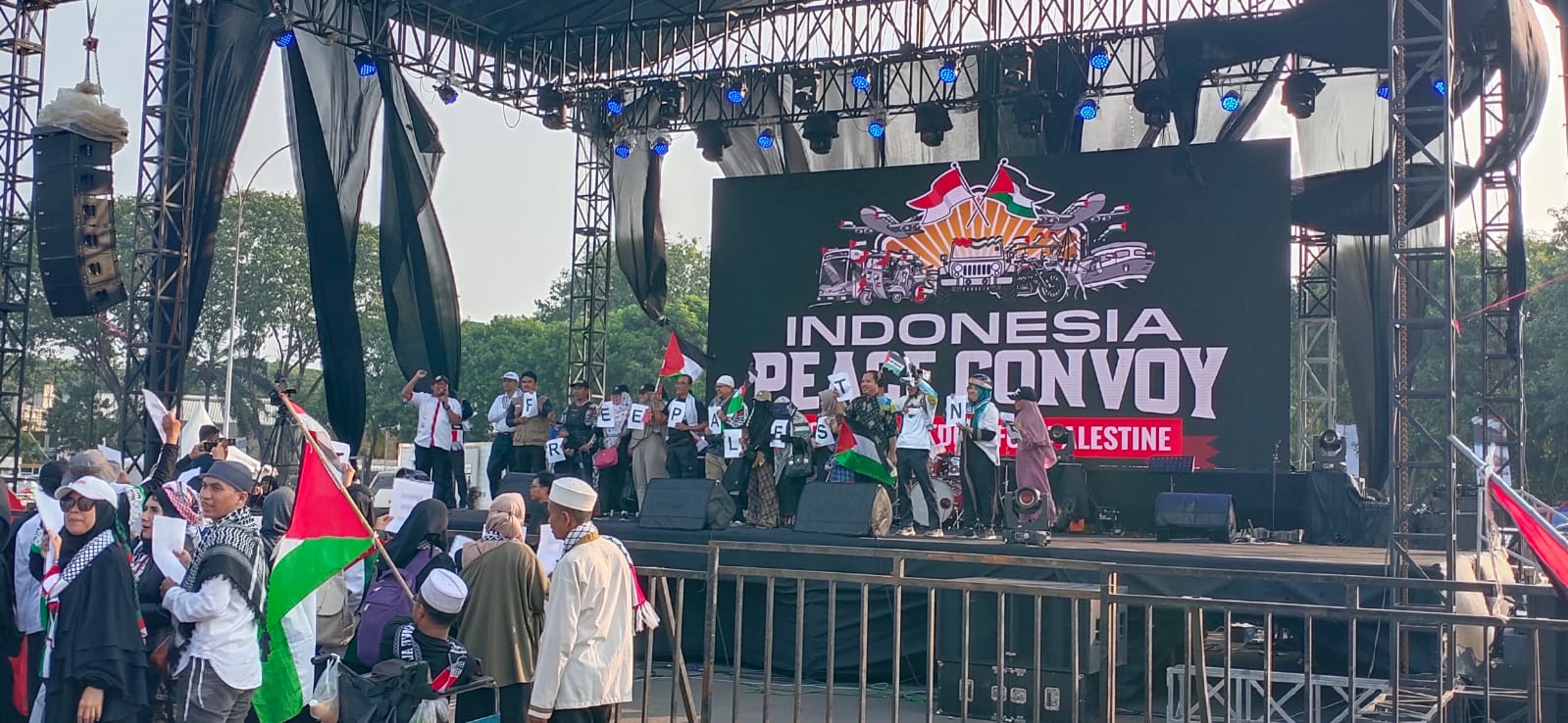 Konvoi Bela Palestina, Lautan Massa Aksi Bergerak dari Masjid Al Azhar ke JIExpo Kemayoran