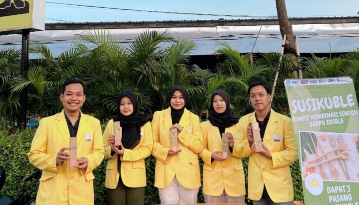Susikuble, Sumpit Kombinasi Sendok Garpu Edible 3in1 dari Kulit Durian Karya Tim PKM-K UNNES