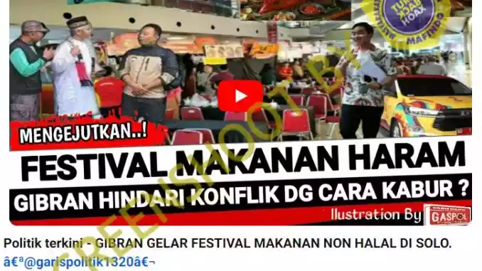 Gibran Gelar Festival Makanan Non Halal di Solo? Faktanya Begini