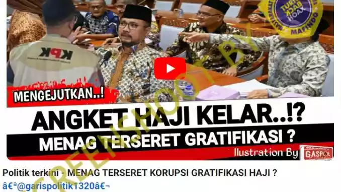 Menag Yaqut Terlibat Korupsi Gratifikasi Haji? Cek Faktanya