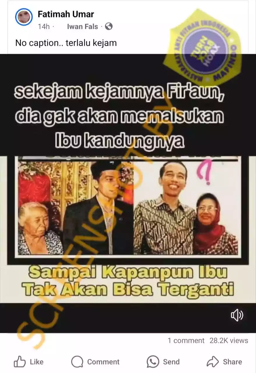 Hoaks Jokowi Palsukan Identitas Ibunya