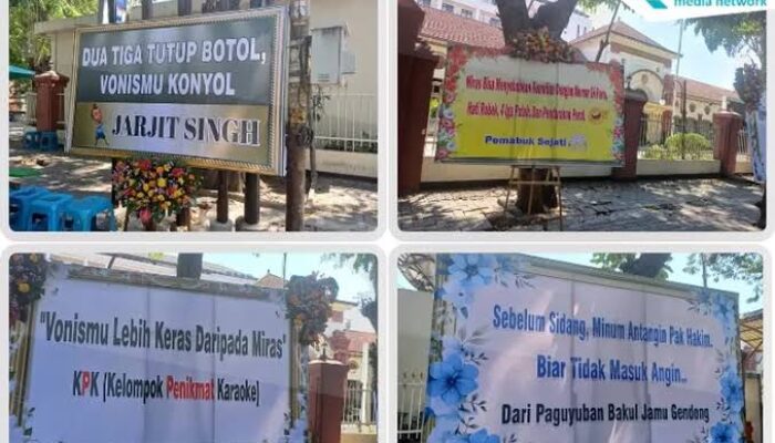 PN Surabaya Terus Dibanjiri Karangan Bunga, Sindir Vonis Bebas Ronald Tannur