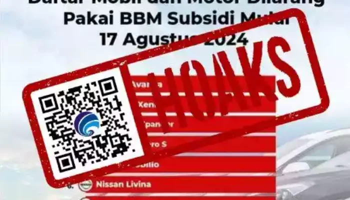 Beredar Daftar Mobil yang Dilarang Gunakan BBM Bersubsidi, Ternyata Hoaks! Ini Faktanya