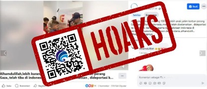 Hoaks Anak-anak Yatim Korban Perang Gaza Tiba di Indonesia