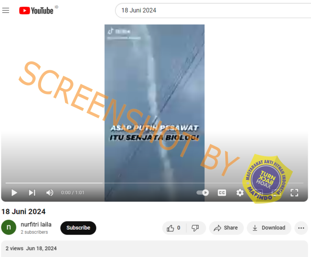 Hoaks Asap Pesawat Sebarkan Senjata Biologi