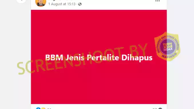 Hoaks BBM Jenis Pertalite Dihapus